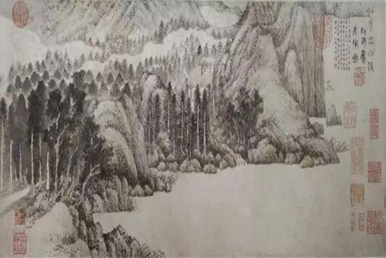 王蒙--云林小隐图卷：小篆、汉简、真书与绘画奇幻构图