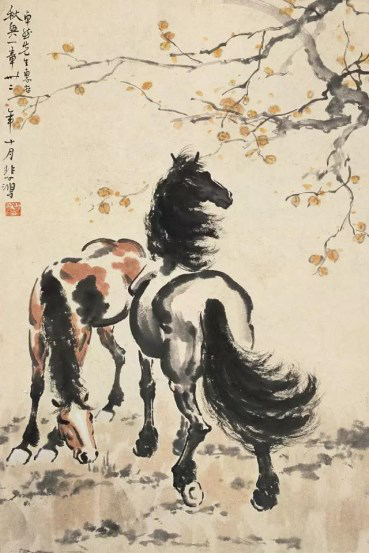 徐悲鸿与齐白石