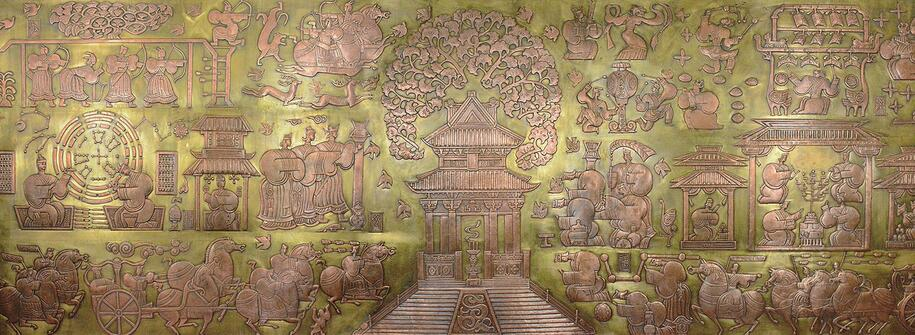 著名壁画家邵旭巨幅壁画《孔子六艺图》花落泉城