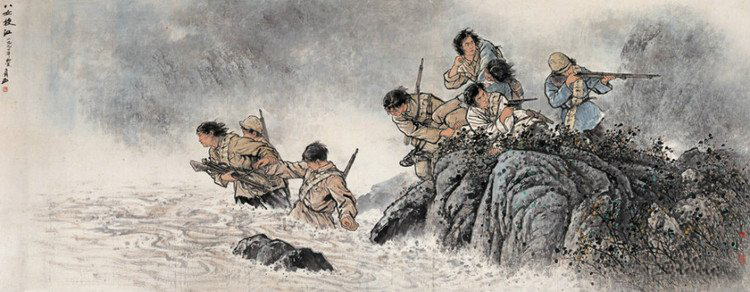 “九•一八”历史博物馆藏  王盛烈《八女投江》