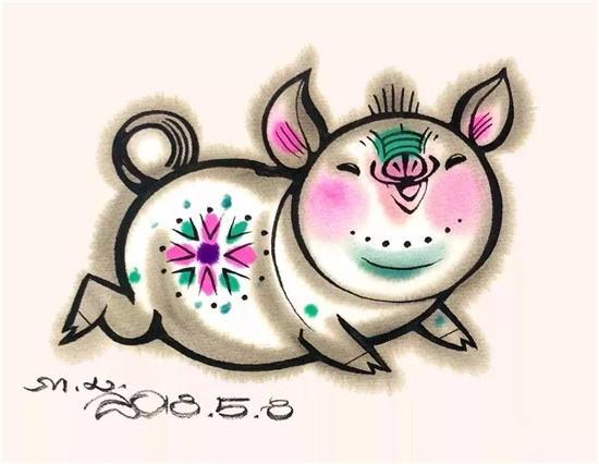 名家画猪，祝您在新的一年里诸事如意！