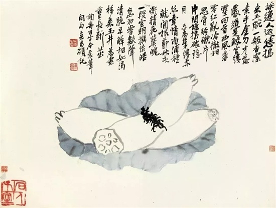 六位大师笔下“莲香”图