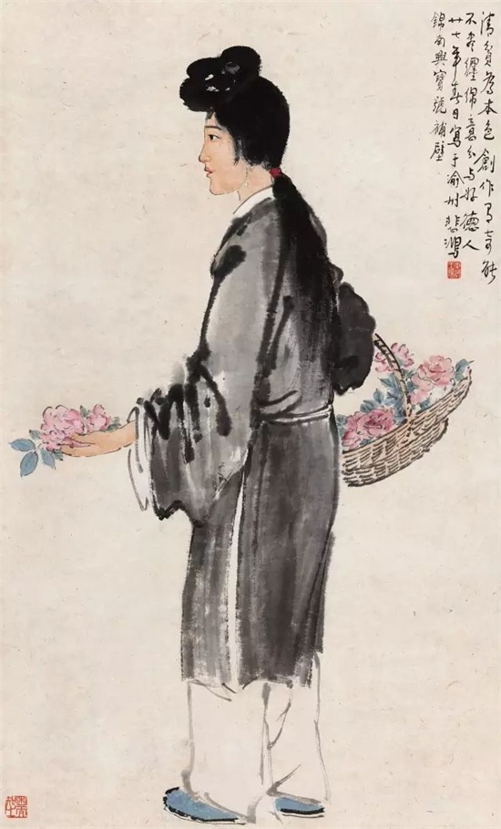 徐悲鸿笔下的美人，目光坚毅