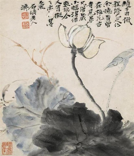 山水画家石涛的泼墨荷花