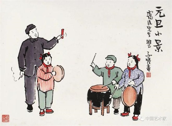 誉为“现代中国最艺术的艺术家”、“中国现代漫画的鼻祖”丰子恺：过年小景