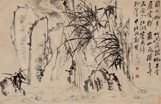 白蕉、郑板桥、启功三位大师画兰，清韵十足