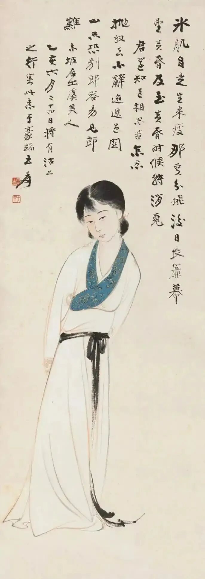 张大千的仕女，是仿月份牌？
